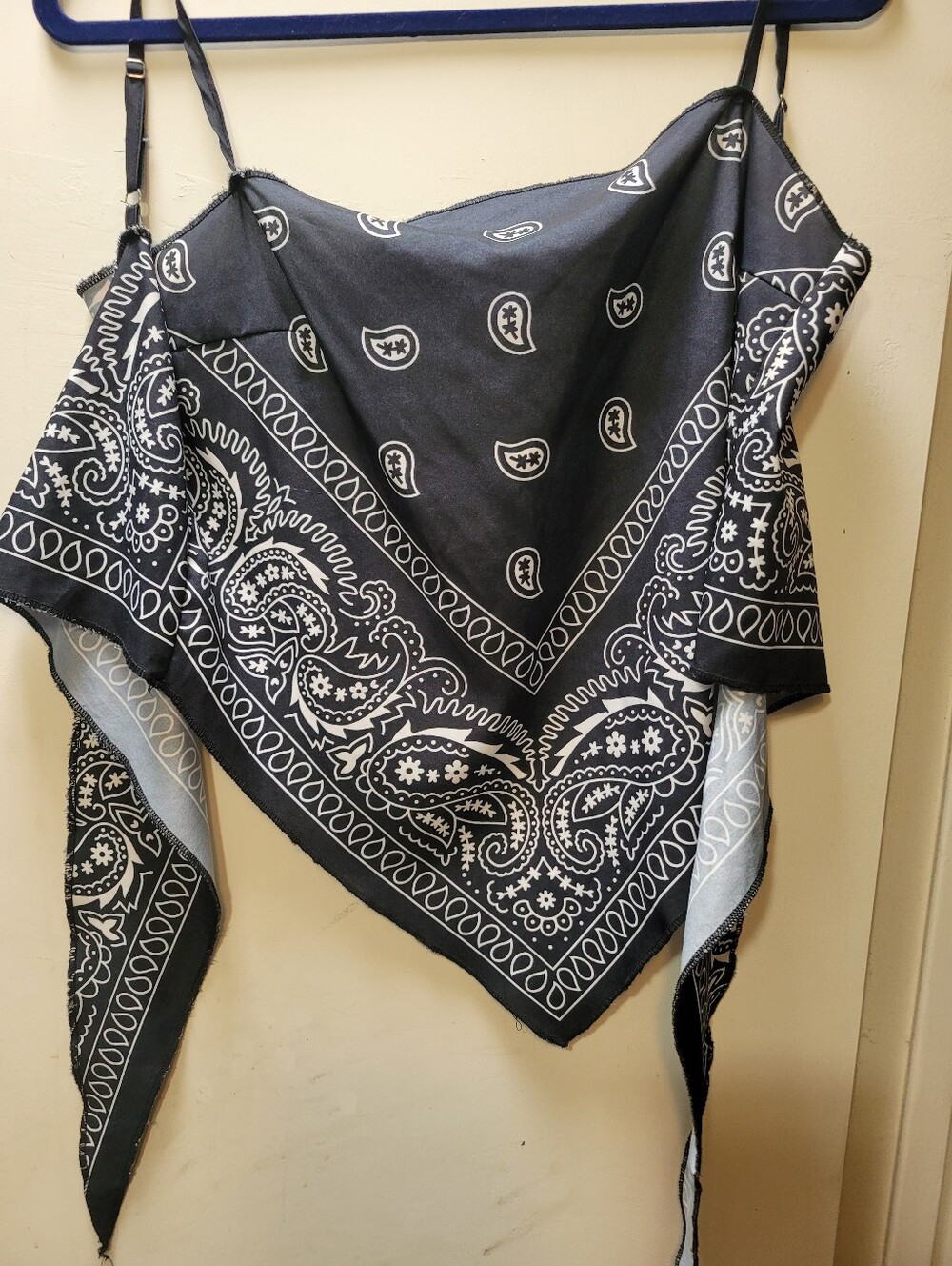 Black Paisley Bandana Scarf Top - Women's Wrap